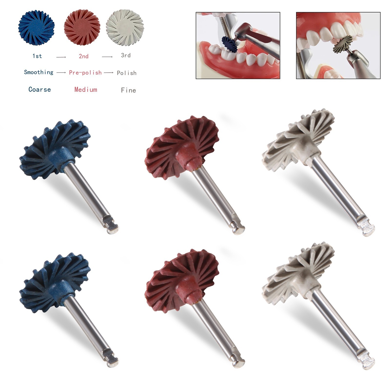 Dental Zirconia Diamond Grinding Polishing Kit RA Polisher for Contra Angle