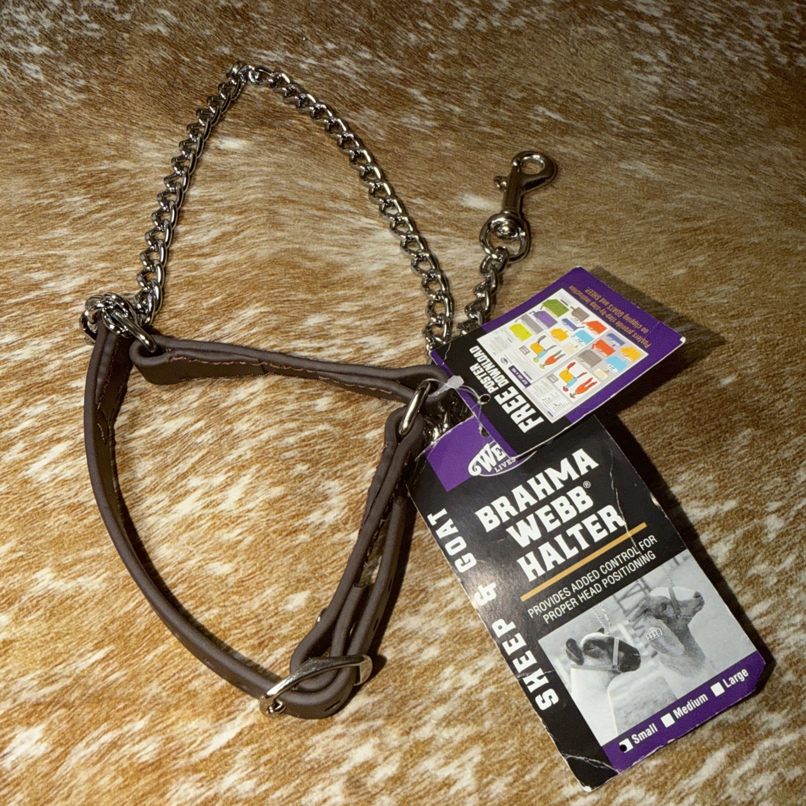 Weaver Sheep and Goat Brahma Webb Halter SMALL Brown New with Tags