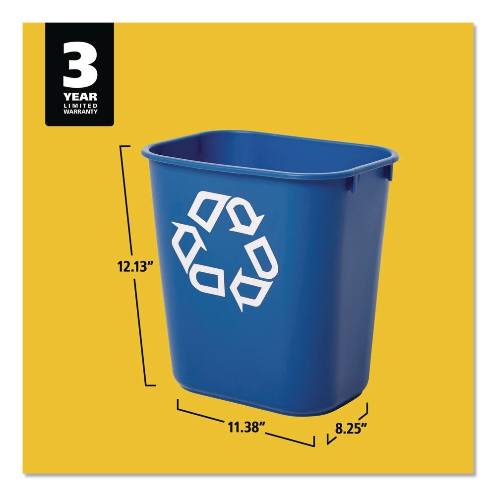 Rubbermaid Commercial 295573BE 13.63-qt. Deskside Recycling Bin – S, Blue New