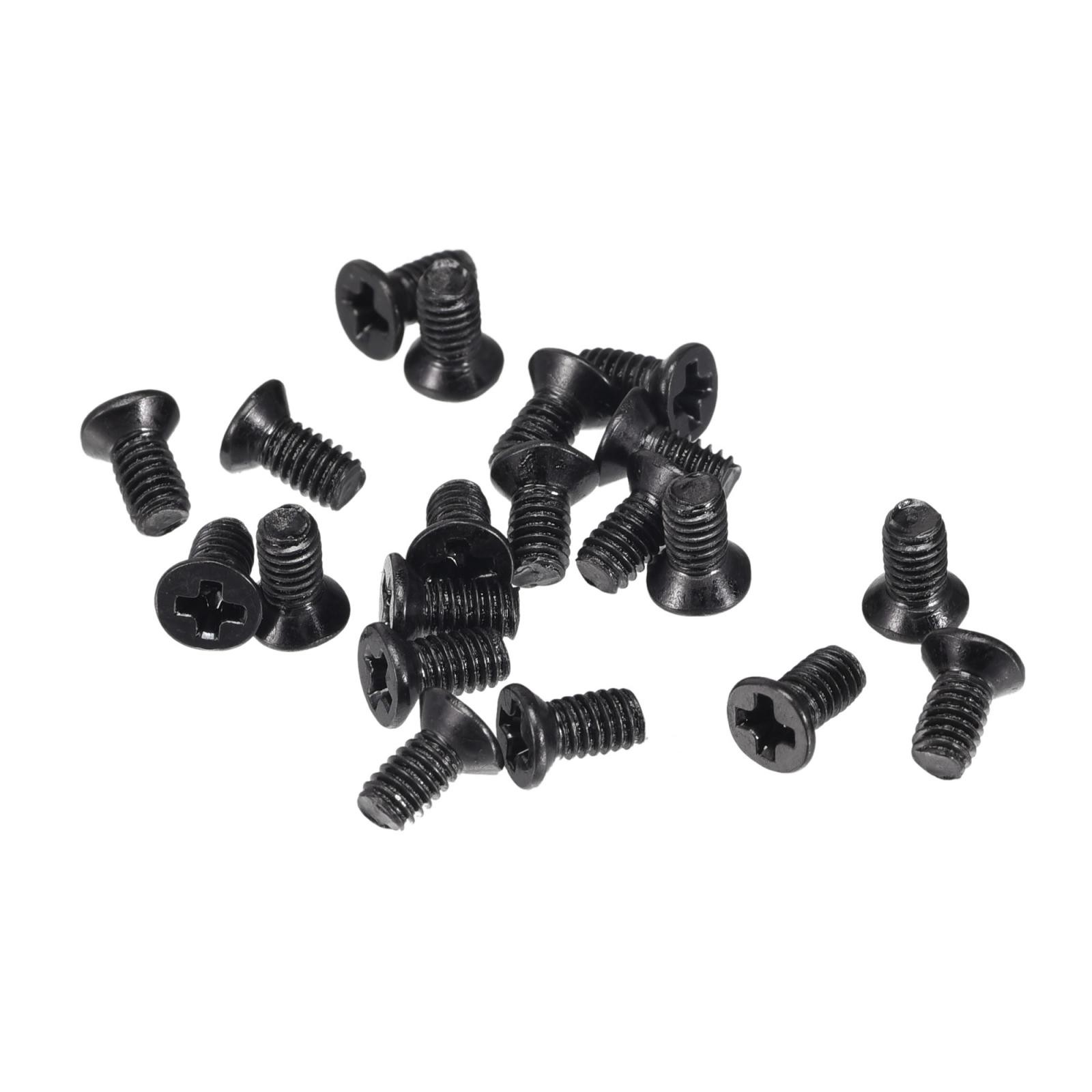 M2.5 x 5mm Phillips Flat Head Screws Carbon Steel Machine Screws Black 500pcs