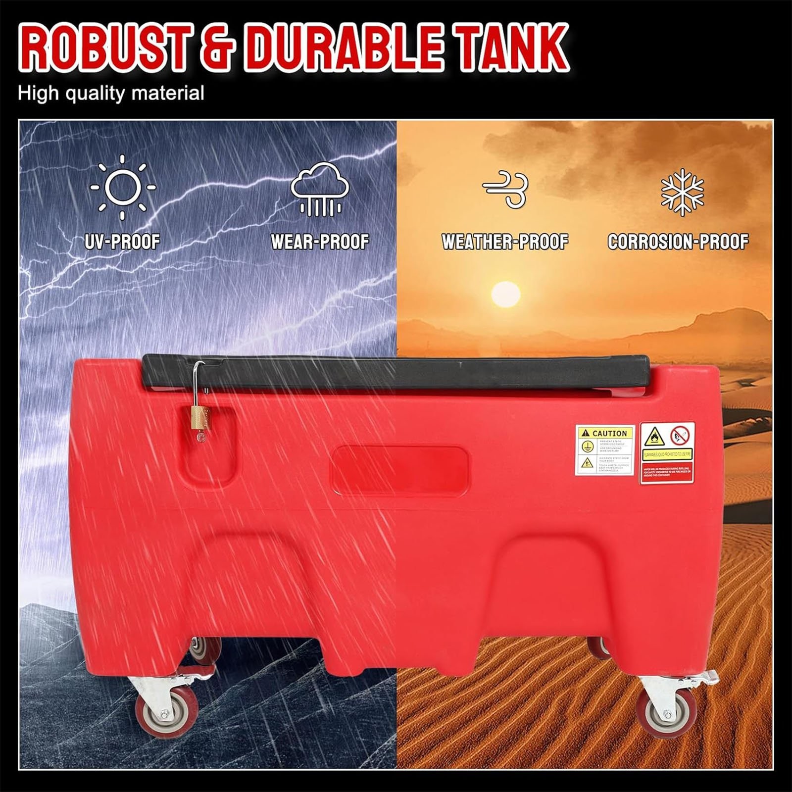 40 Gallon Portable Gasoline Diesel Fuel Transfer Tank with 12V DC Pump for Truck