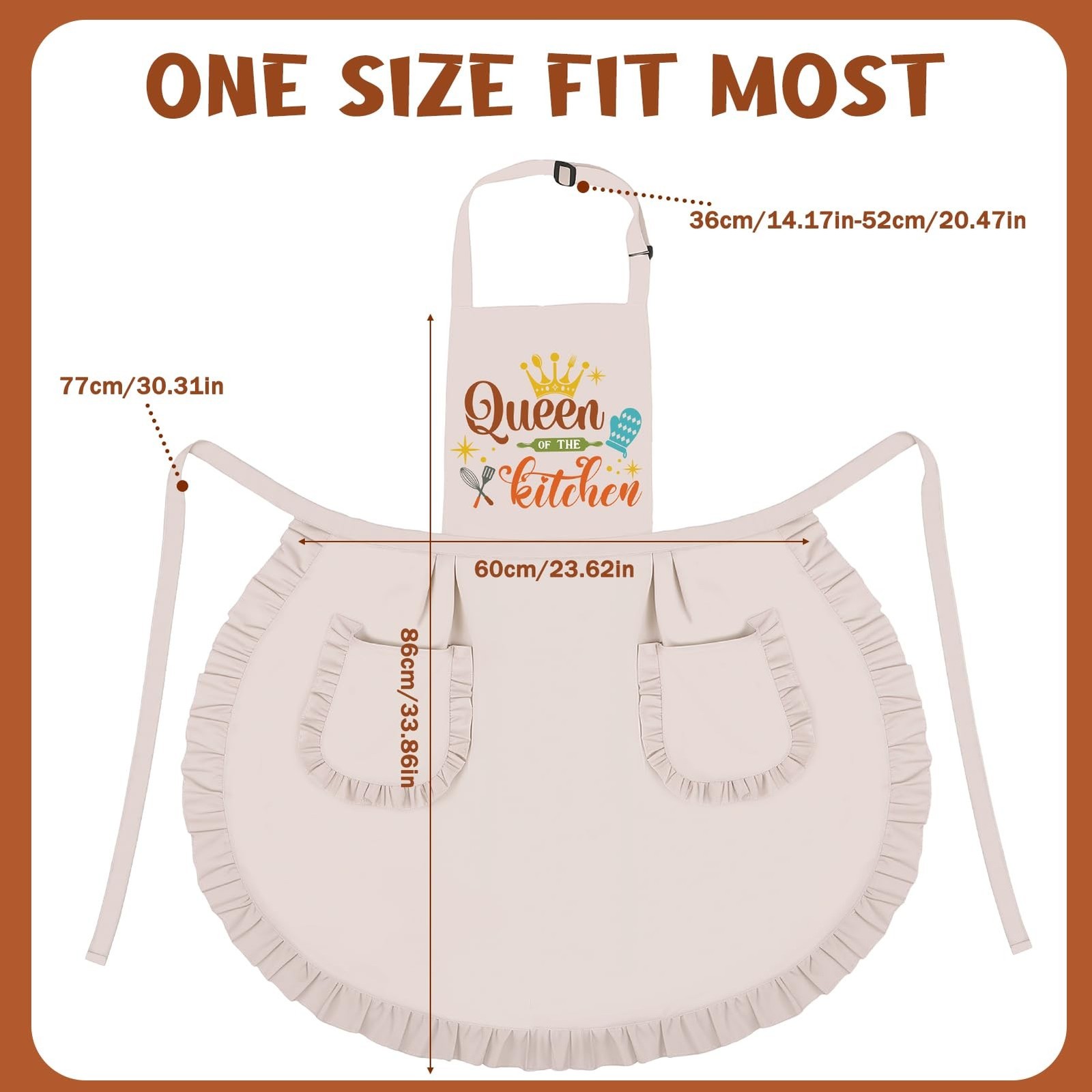 Funny Cooking Aprons for Women Cute Baking Aprons with Pockets Adjustable Bib…