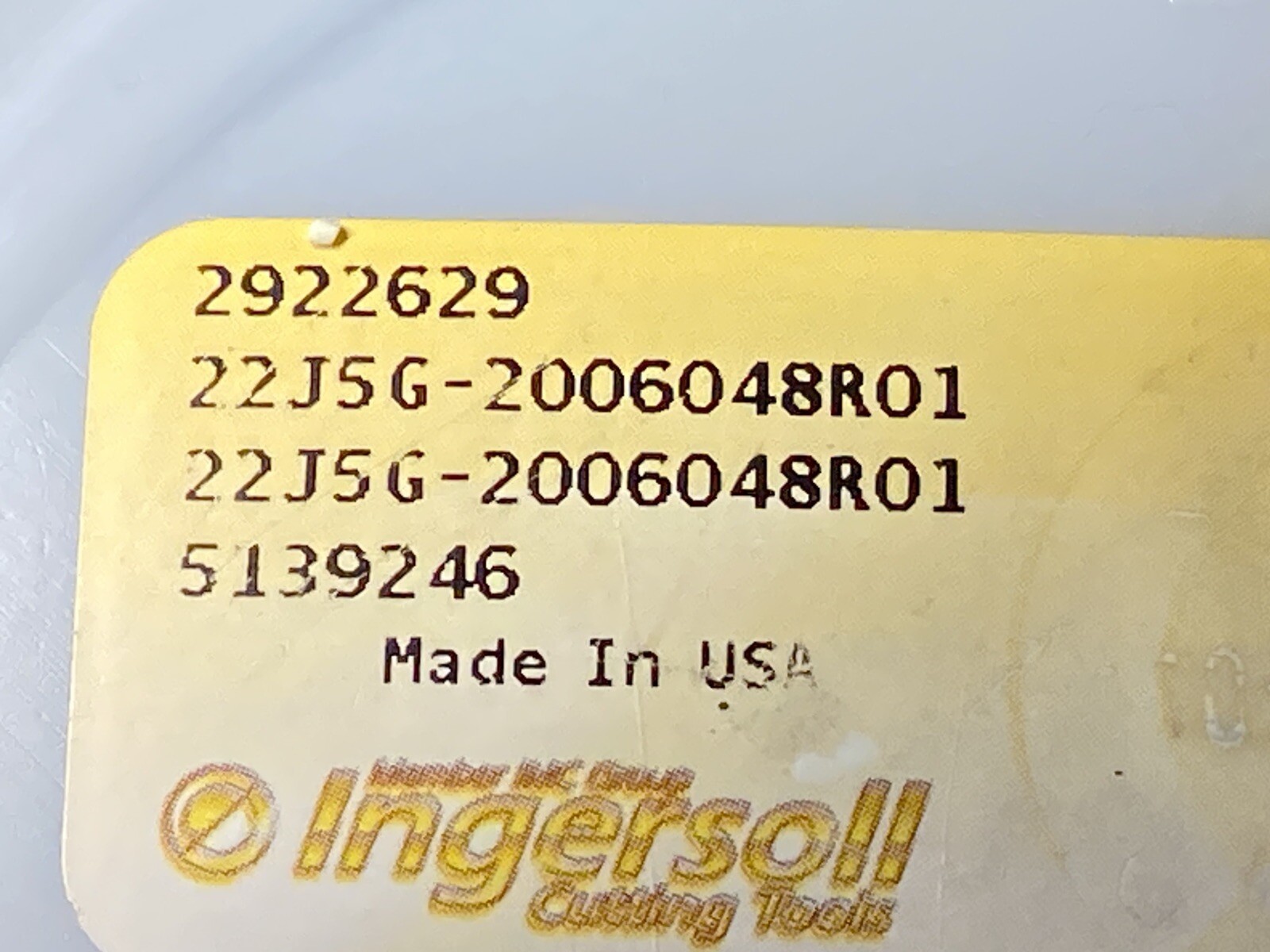 Ingersoll 2.0000″ Diameter 22J5G-2006048R01 End Mill