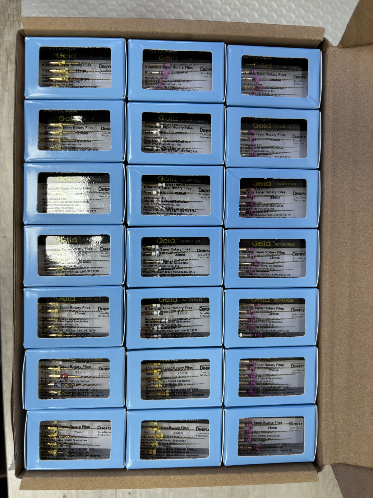 Dentsply Protaper Gold Rotary Files Tulsa Assorted Endodontics 21mm/25mm/31mm