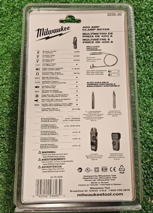 Milwaukee 2235-20 400 Amp 400A 600V AC/DC Clamp Meter NEW
