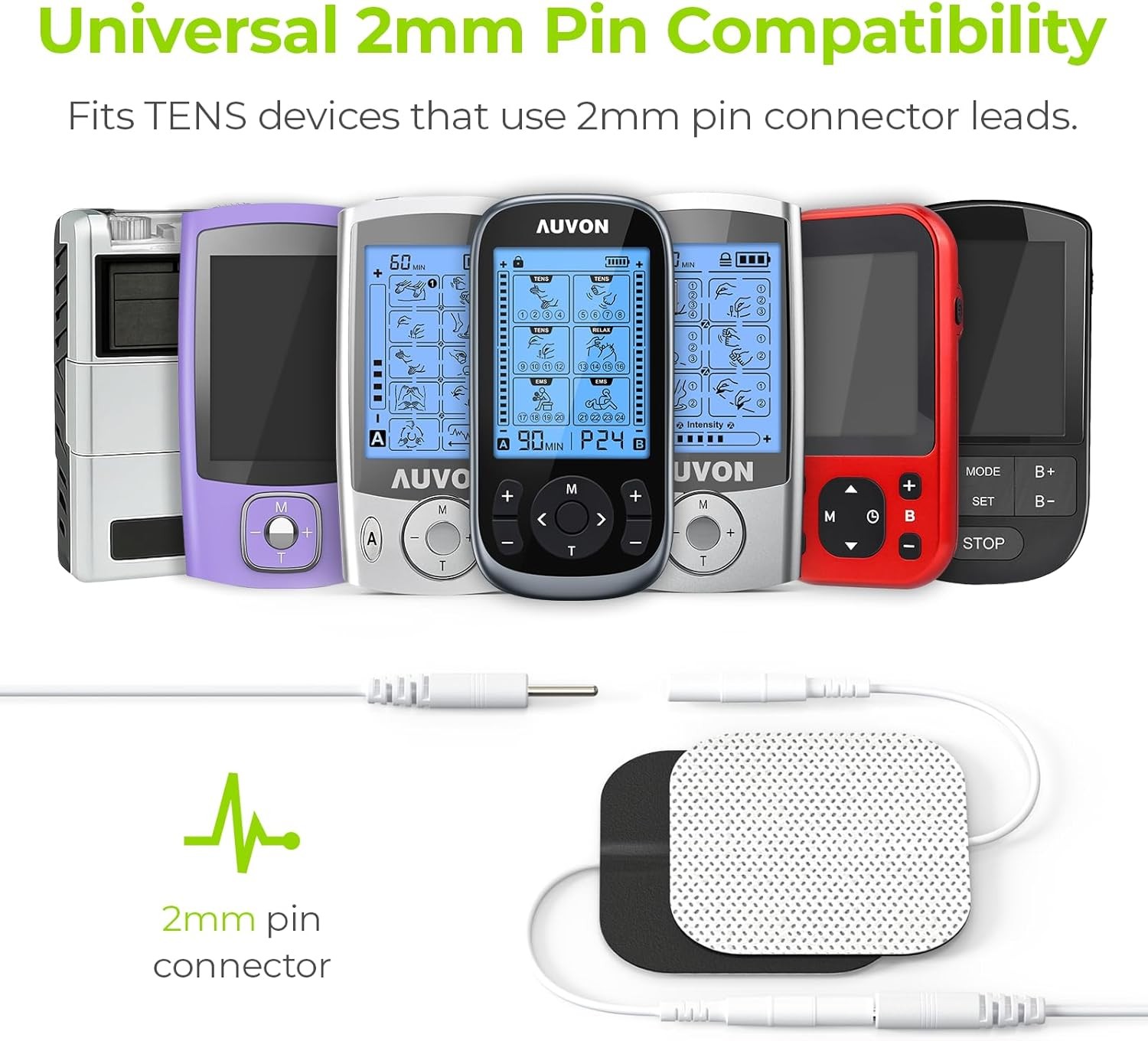 AUVON TENS Unit Pads Electrode Patches Self Stick Replacement Pads for