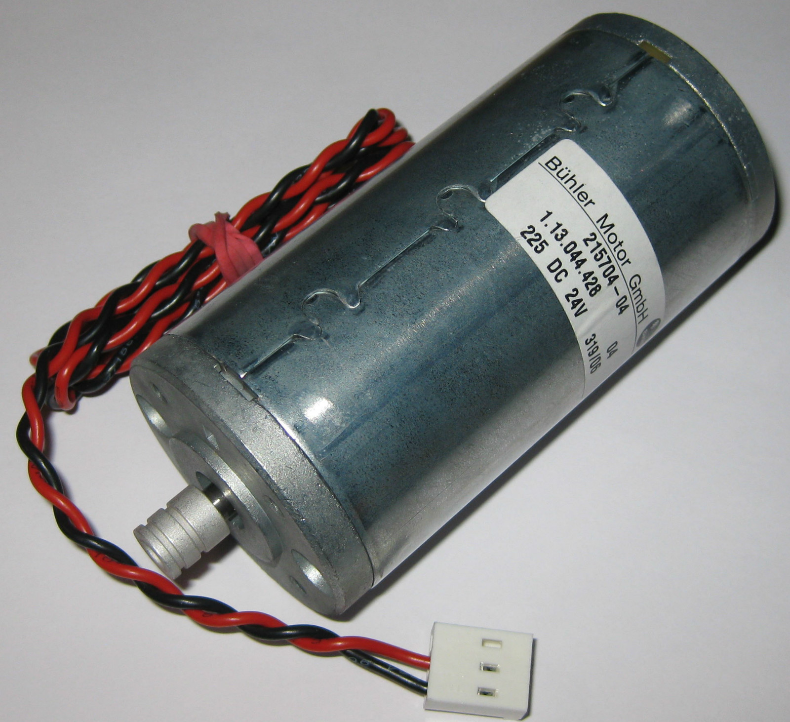 Buhler Permanent Magnet 24 V DC Large Hobby 5000 RPM Motor w/ Pulley – 6mm Shaft