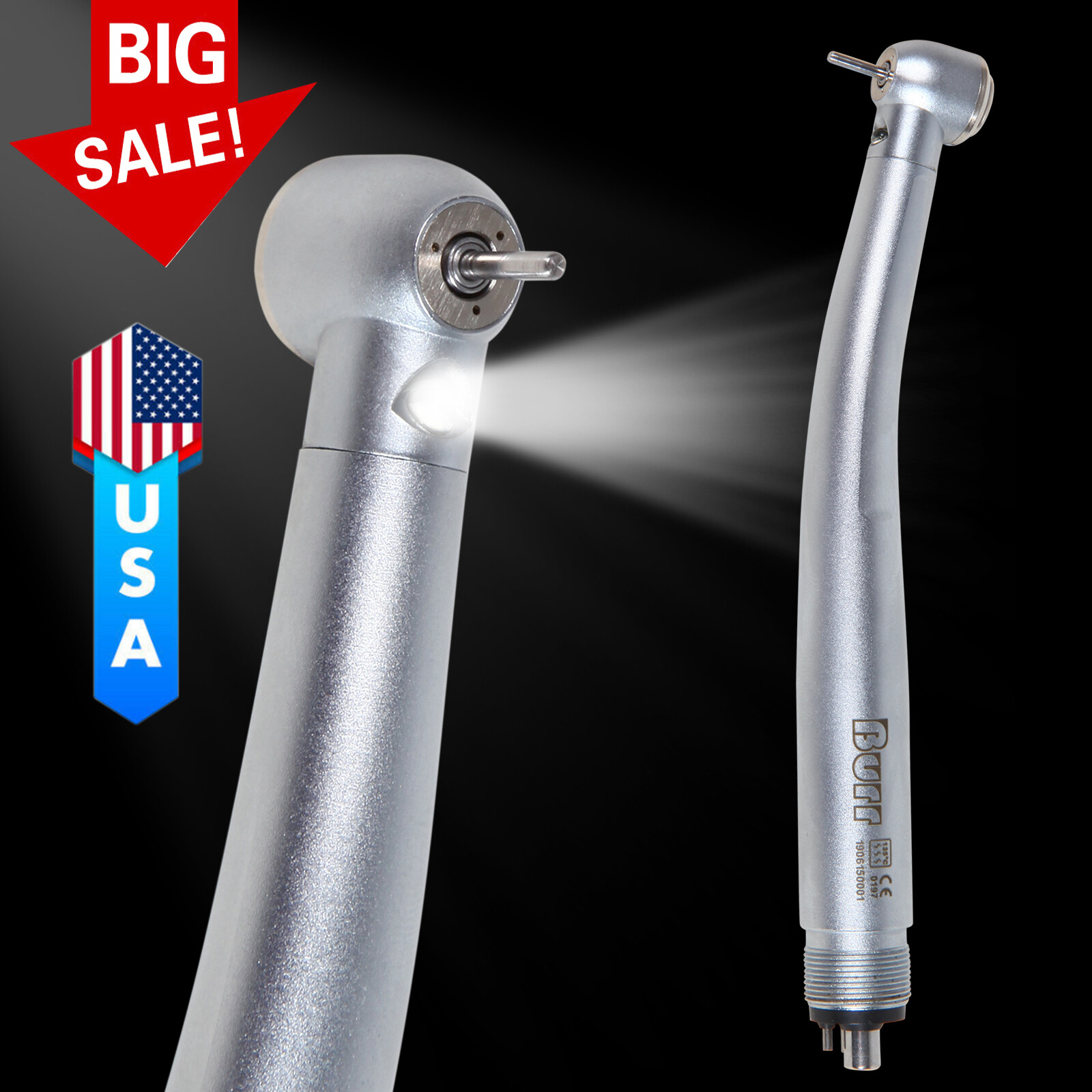 KaVo Style Dental LED E-generator Fiber Optic High Speed Handpiece 4Holes