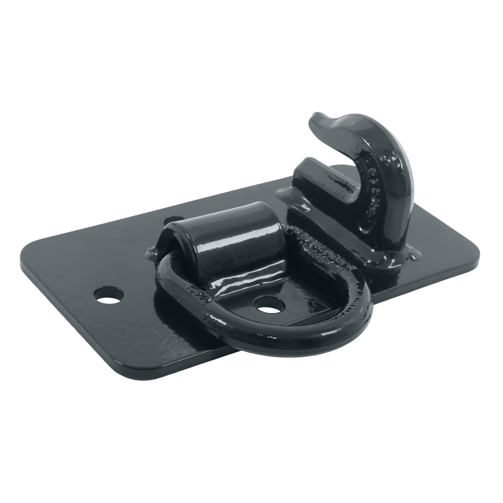 2 Pack Tractor Bucket Hooks with Tie down Ring, Grade 70 Forged Steel Black