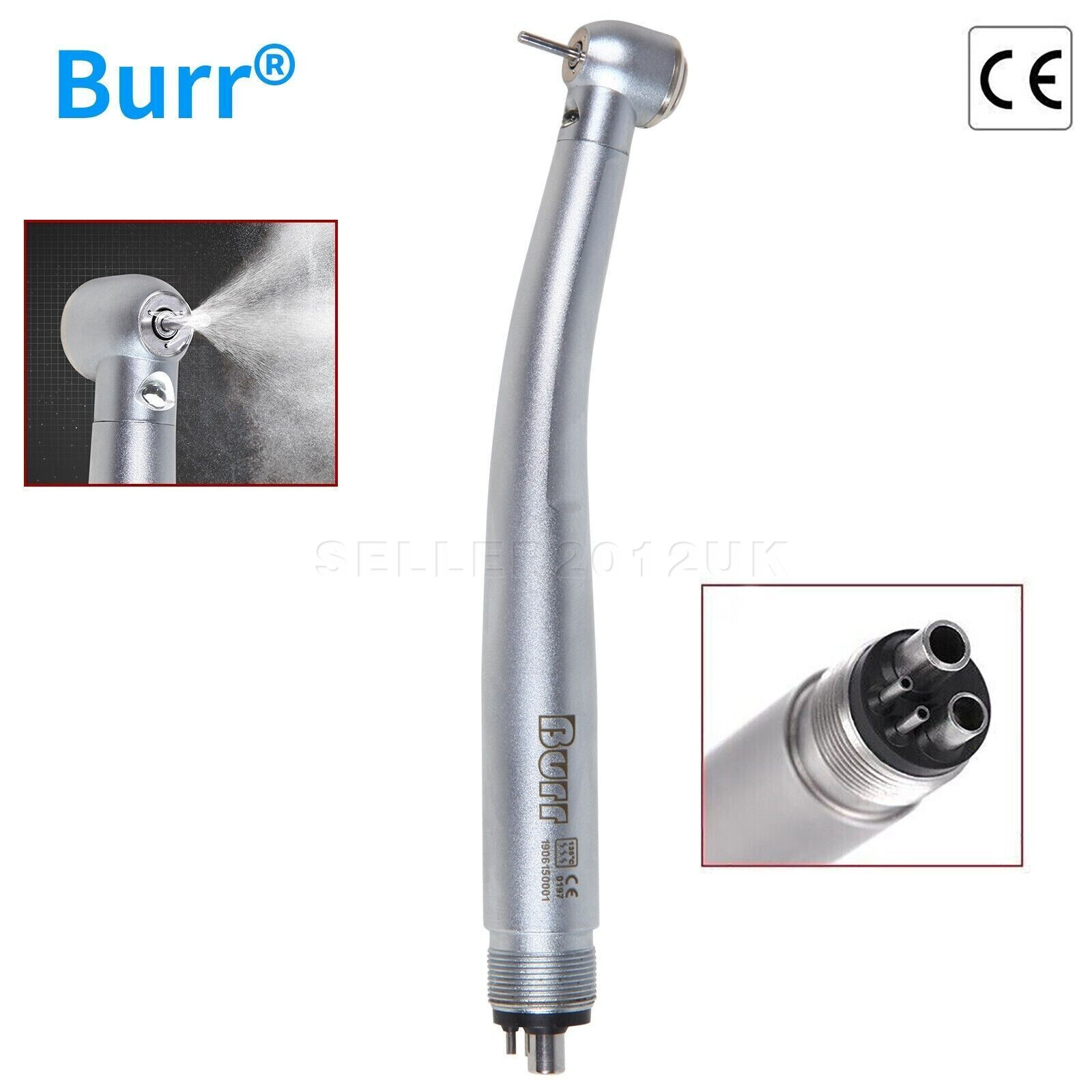 BURR LED Dental Turbina Fiber Optic High Speed E-generator Handpiece 4 Holes sw