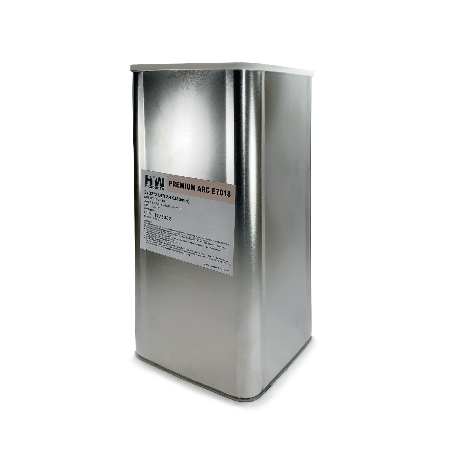 E7018 3/32″ Premium Arc Carbon Steel Electrode Hermetically Sealed Can 50 lbs