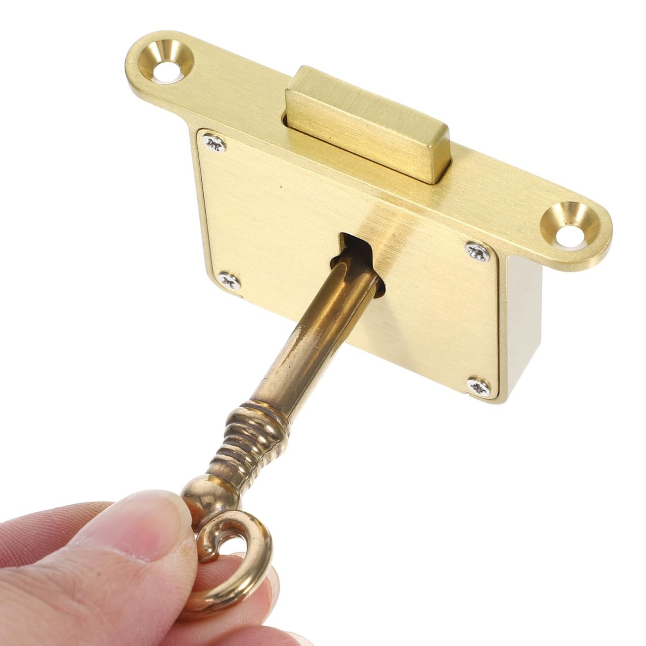 Retro Drawer Lock Antique Brass Cabinet Key Desk File Security 2.36×1.37 Inch