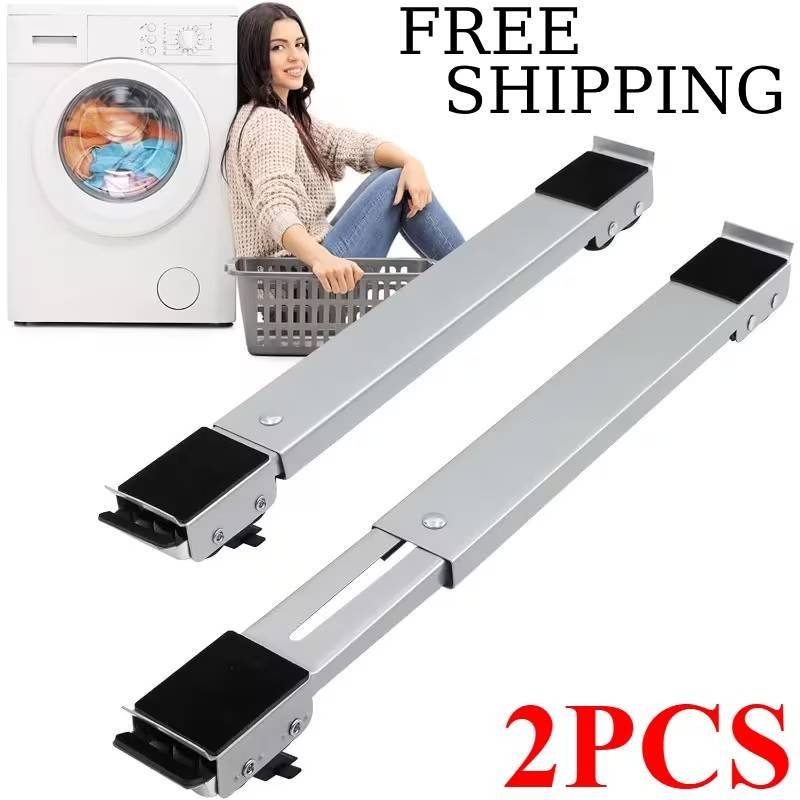 2PCS Adjustable Appliance Dolly Base w/ Wheels for Fridge Washer Dryer