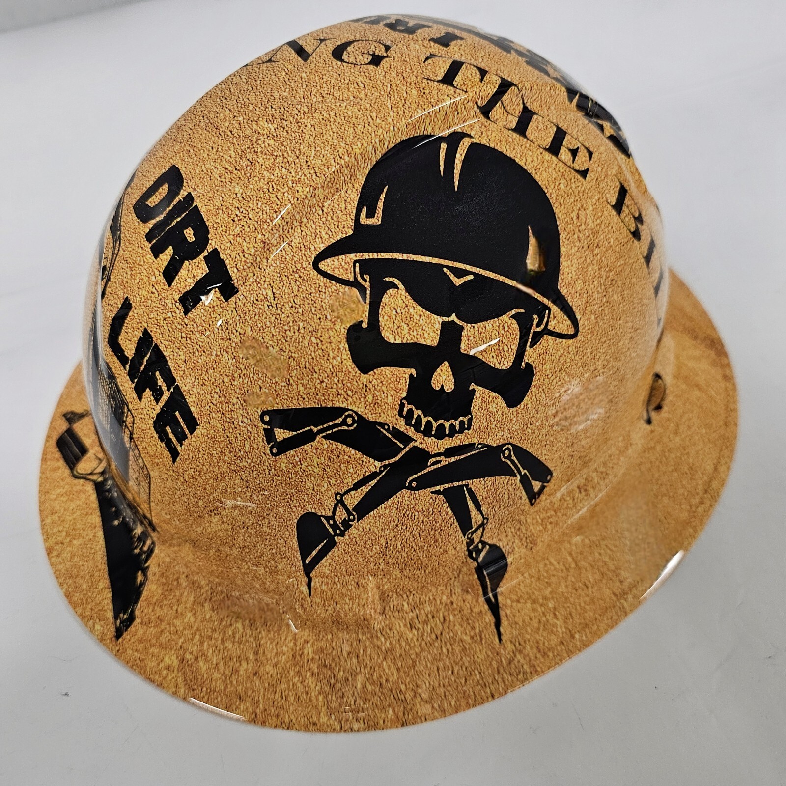 full brim hard hat custom hydro dipped IN DIRT LIFE DIRT PAYING THE BILLS NEW