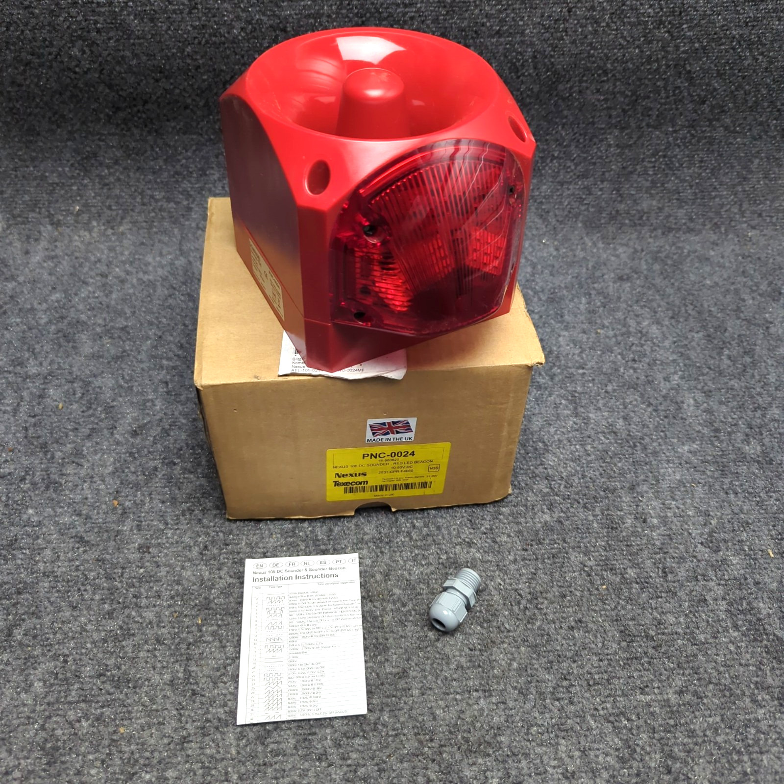 Texecom Edwards Klaxon Nexus 105 PNC-0024 105dB Sounder Red Led Beacon 10-60 VDC