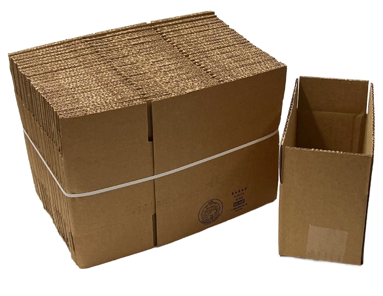 ULINE 8x4x4 Corrugated Cardboard Shipping Boxes S-22173 ( 25 Pieces Bundle)