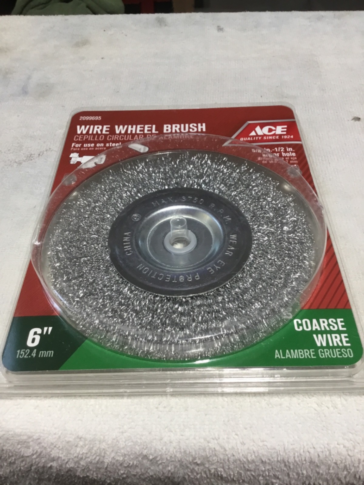 ACE HARDWARE #2099695 COARSE WIRE WHEEL BRUSH 6″ BRAND NEW IN PACKAGE