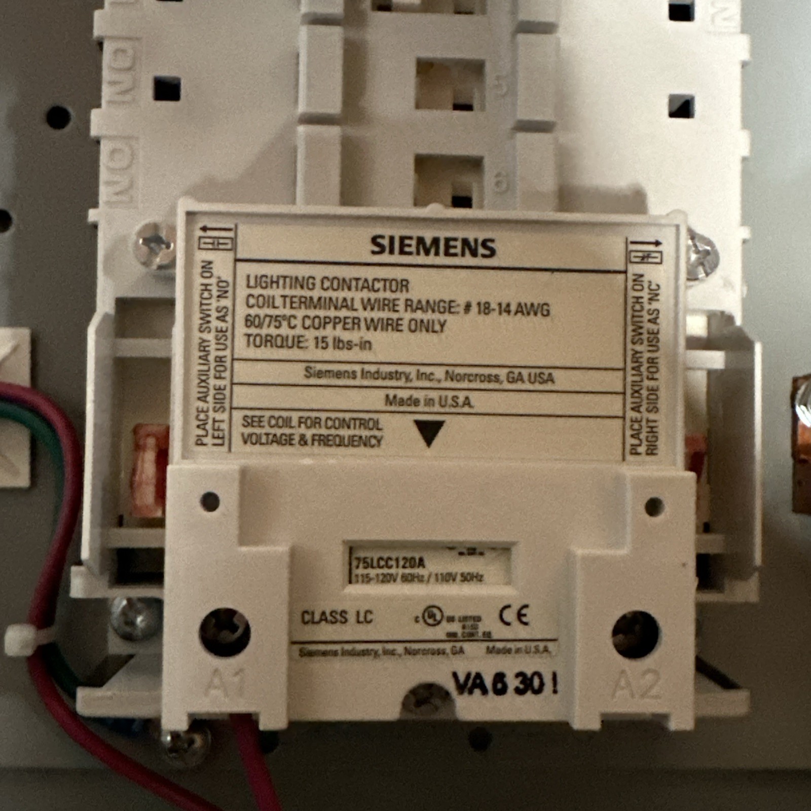 🔴Siemens LCE02C005120A Electrically Held Lighting & Heating Contactor 30A‼️