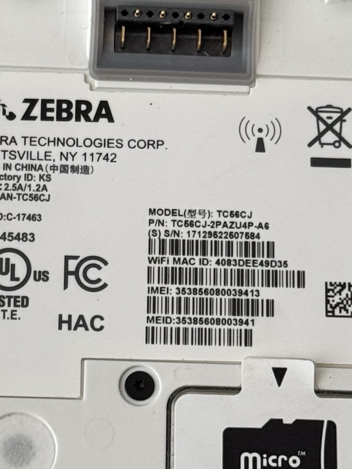4x *POWER TESTED* Zebra TC56CJ-2PAZU4P-A6 / TC56CJ-1PAZU2P-US Computer Scanners