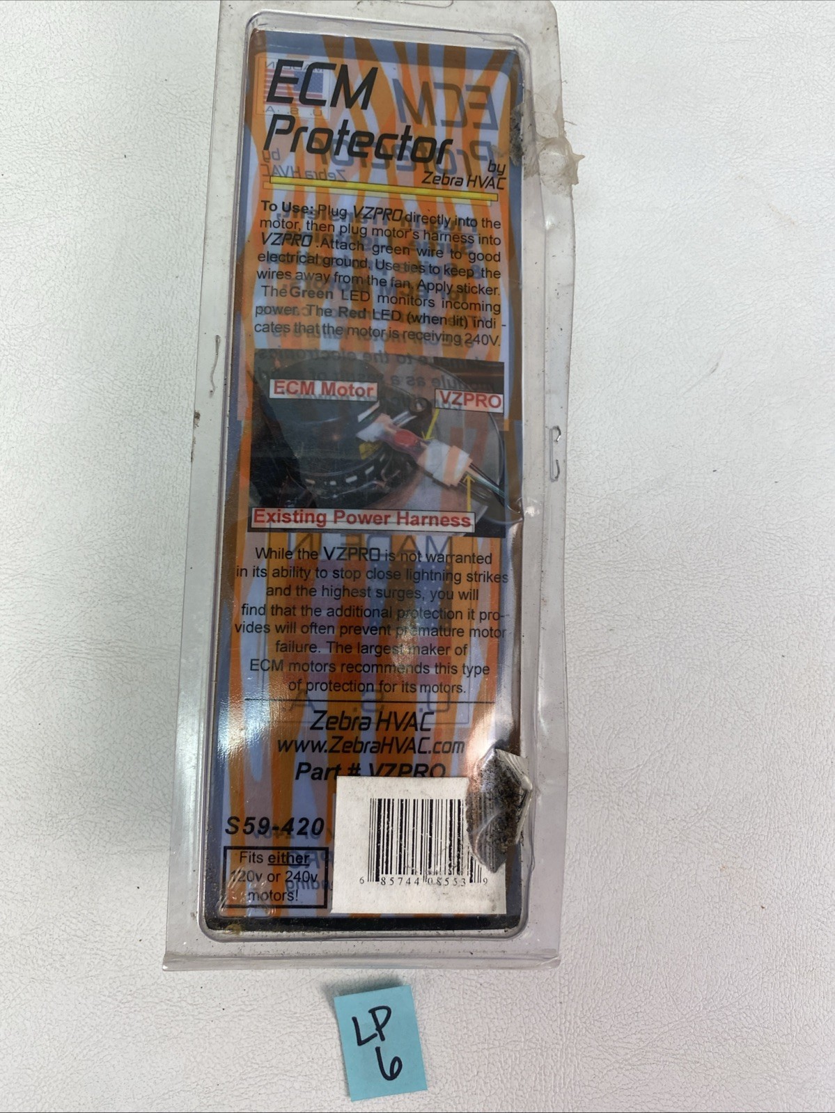 Zebra Instruments VZPRO ECM Motor Protector Surge Protection S59-420