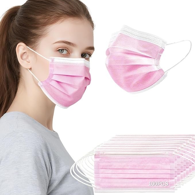 Disposable 3 Ply Face Mask, Filter Protection for Daily Use, Adults, Home