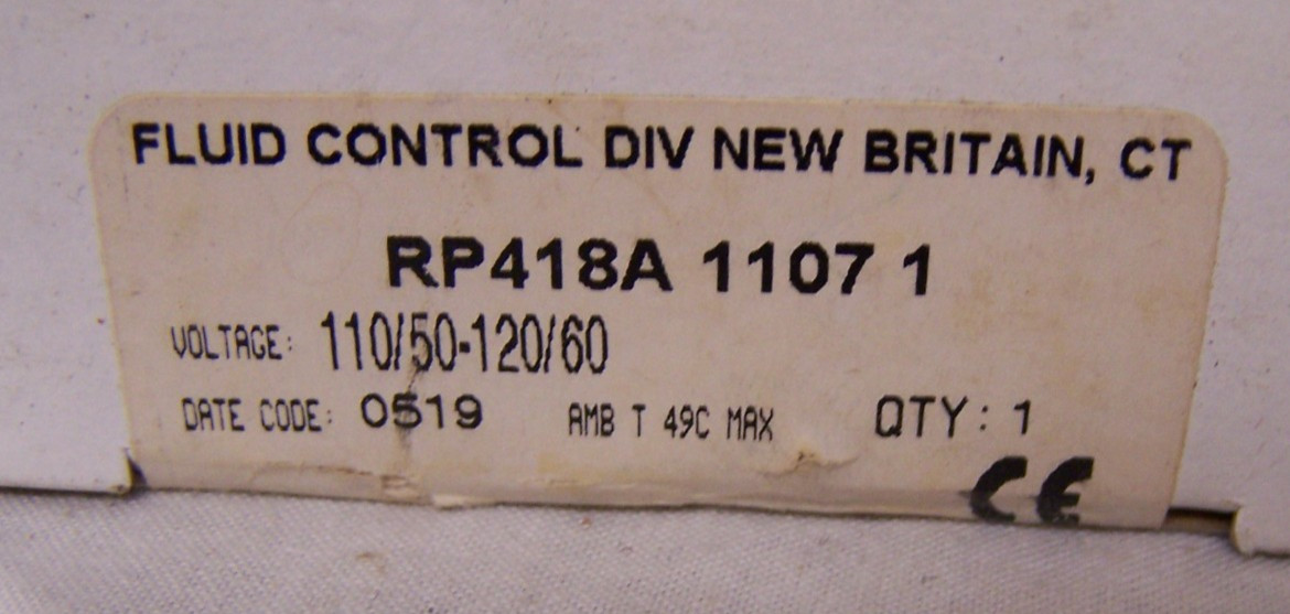 Honeywell RP418A 1107 1 Fluid Control skinner valve, WINNER GETS FREE SHIPPING!