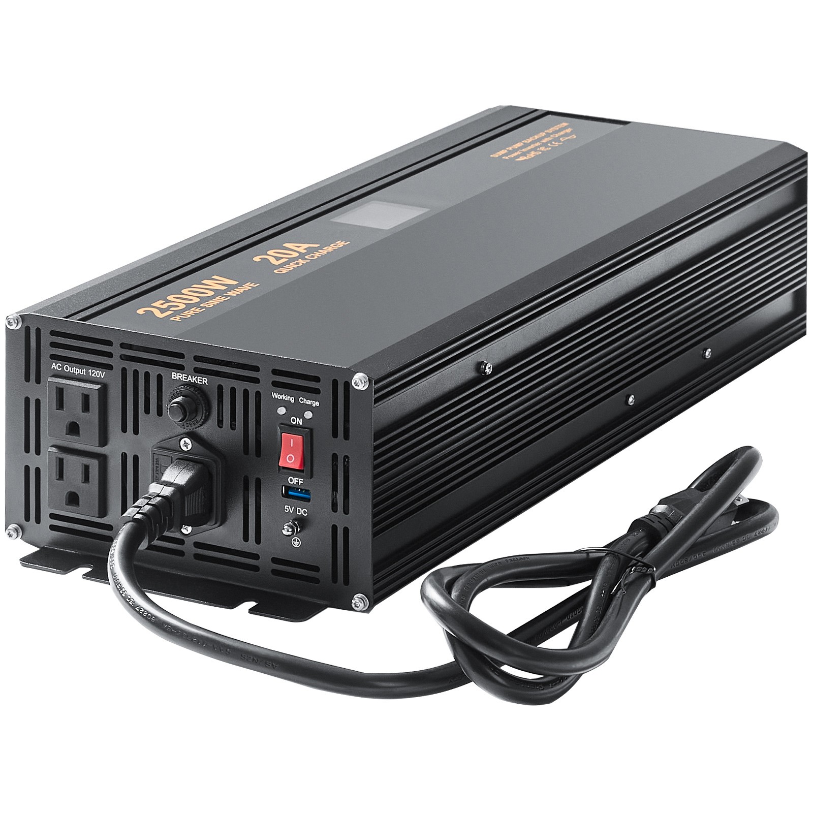 Uimoso 2500W Sump Pump Battery Backup System Inverter LCD Emergency Power Outage
