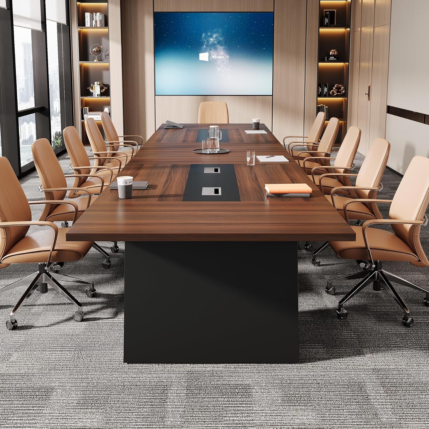 8ft Conference Table for 8-10, Large Meeting Table for Office Conference Room
