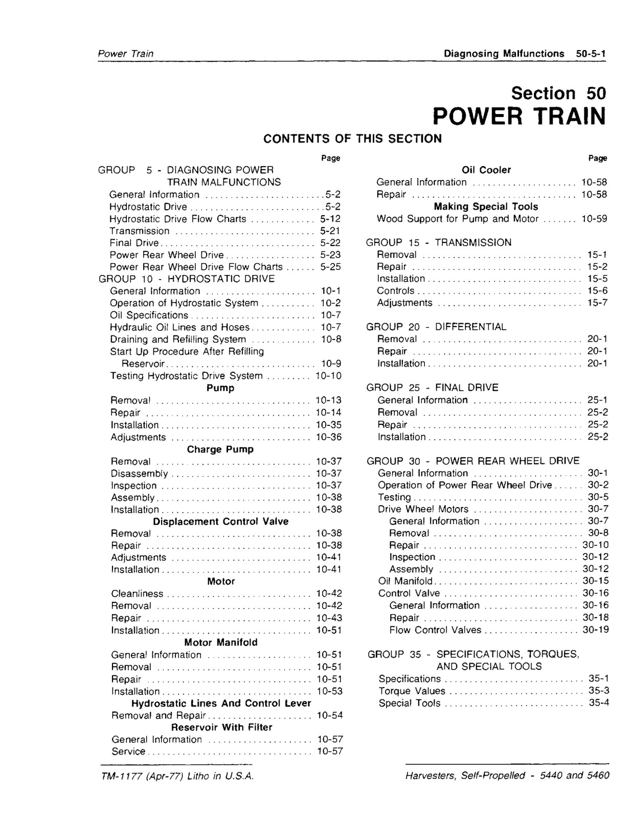 John Deere 5440 5460 Forage Harvester Service Manual TM1177 USB