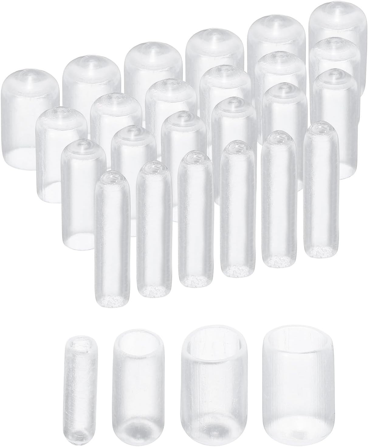 40pcs Round Rubber End Caps 1/8″ 1/4″ 3/8″ 1/2″ Clear Vinyl Cover Screw Threa…