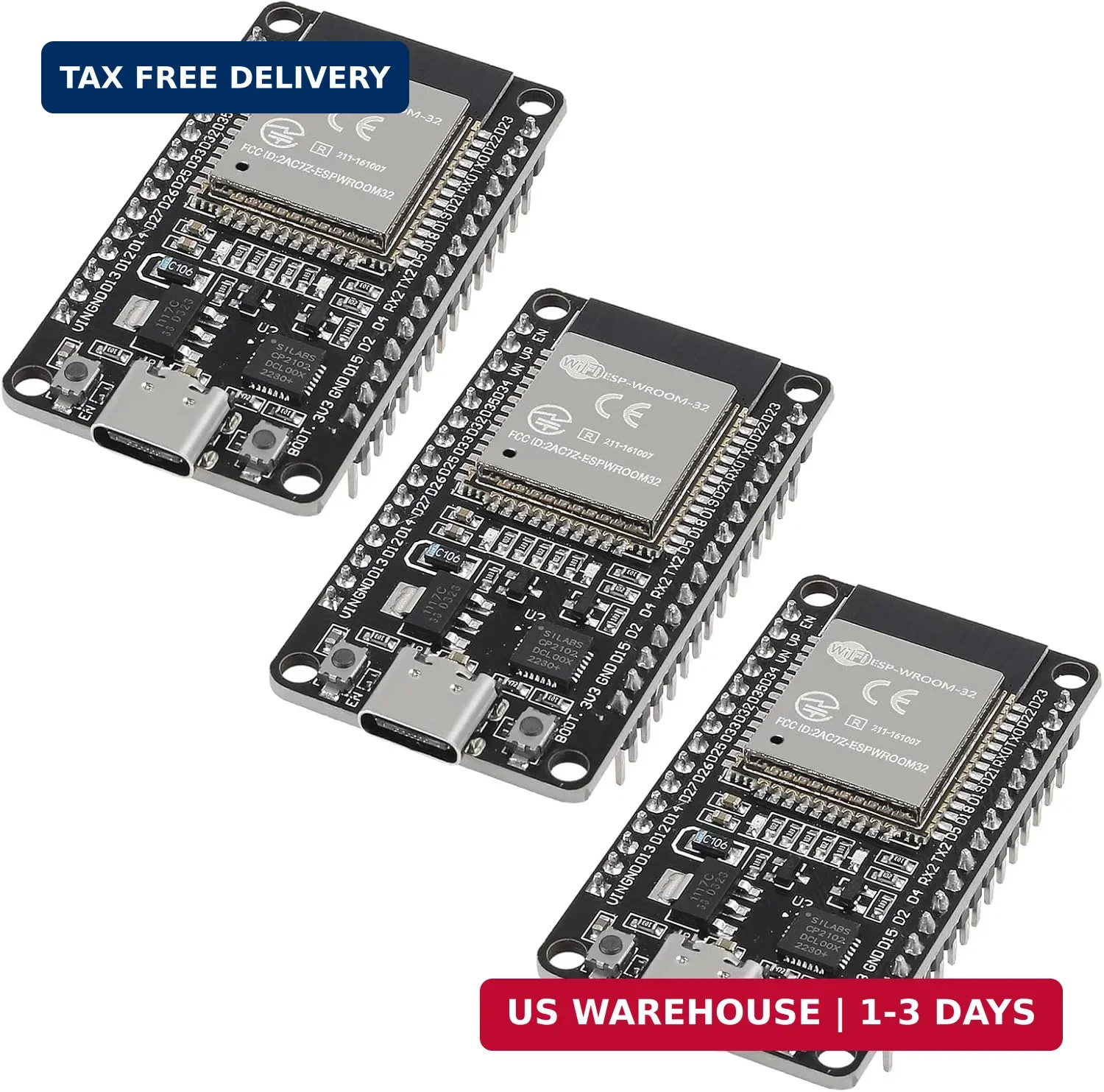 AITRIP 3PCS Type c 30pins CP2102 ESP-WROOM-32 ESP32 ESP-32S Development Board 2.