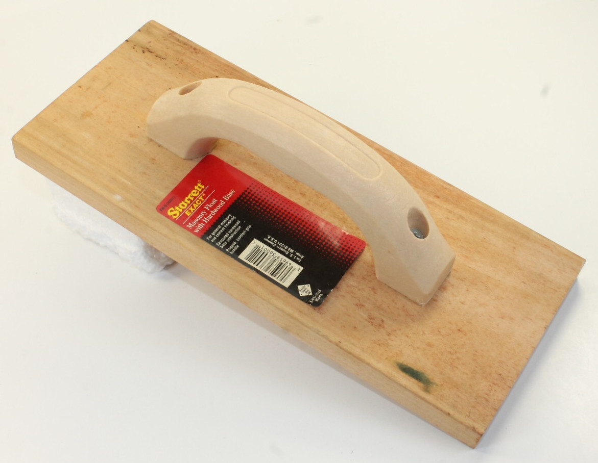 Starrett Exact Comfort Grip Handle Hand Float Masonry Tool USA 12″ x 5″ Hardwood