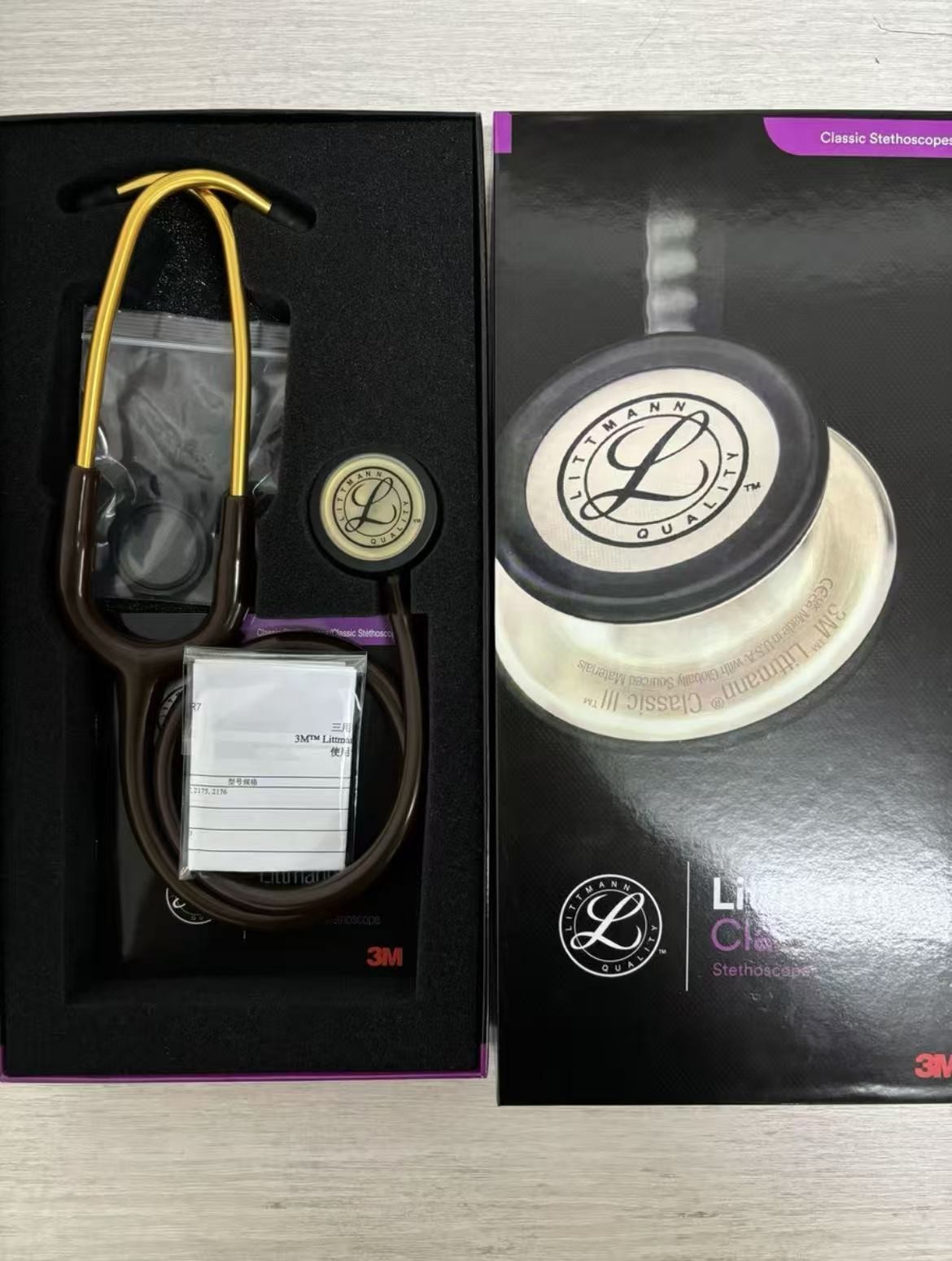 3M Littmann Cardiology III Stethoscope, 5809, Chocolate Gold 27″ medical doctor