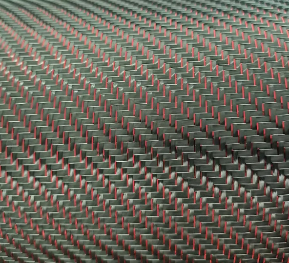 Metallic Carbon Fiber&Red&Silver Reflection Mixed Fabric Twill Cloth 50cm*100cm
