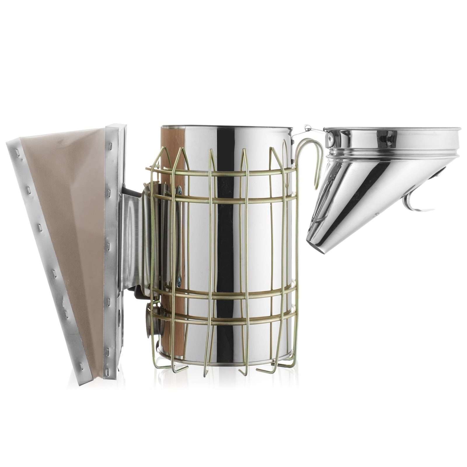 Honey Keeper Bee Hive Smoker Stainless Steel with Heat Shield Beekeeping