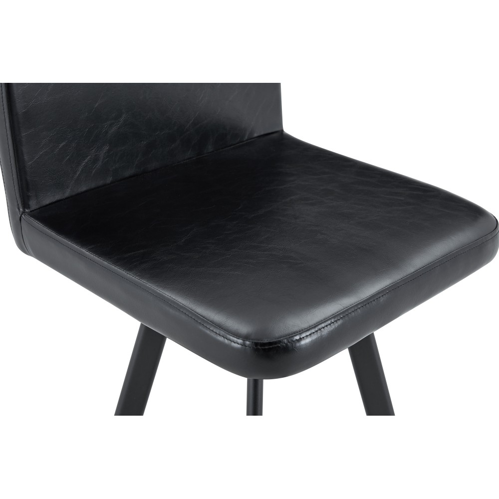 Retro Faux Leather Seating Set (Set of 4 or More) – Black Oil Wax Texture
