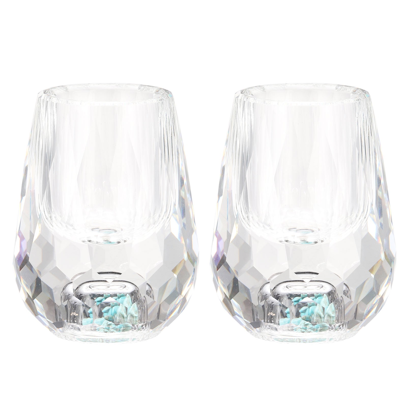 2pcs Shot Glasses 0.5oz Polystyrene with Turquoise for Wine