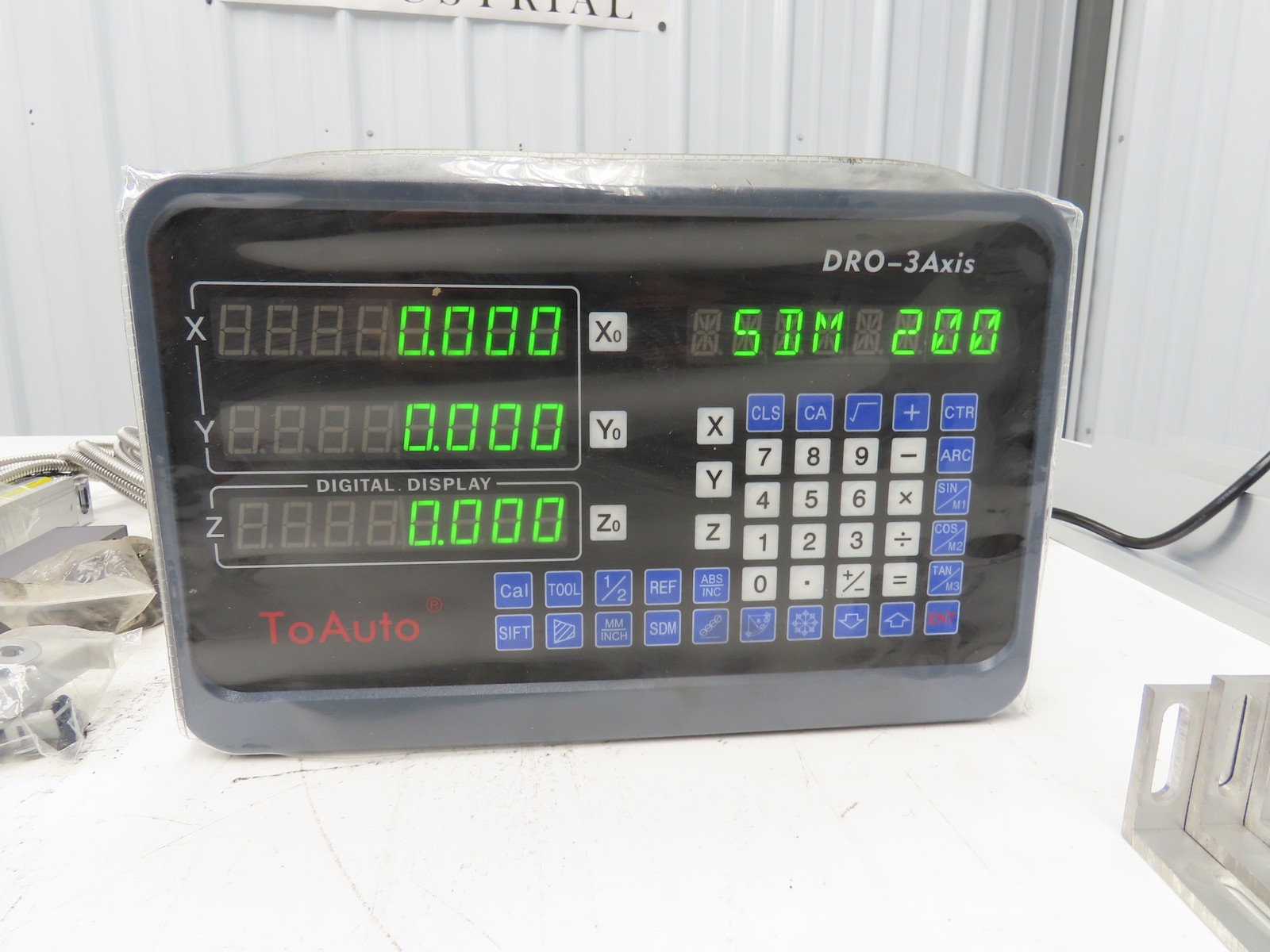ToAuto DRO-3Axis HMI Controller Panel Push Button W/ Linear Scales Mount & Cord