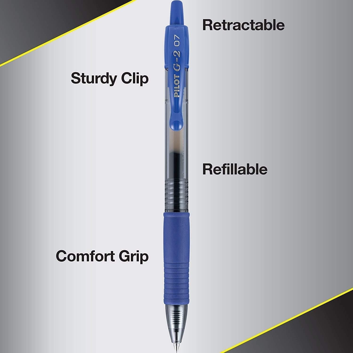 Pack of 5 G2 Gel Roller Pens – Refillable 0.7mm Fine Blue Ink for Everyday Use