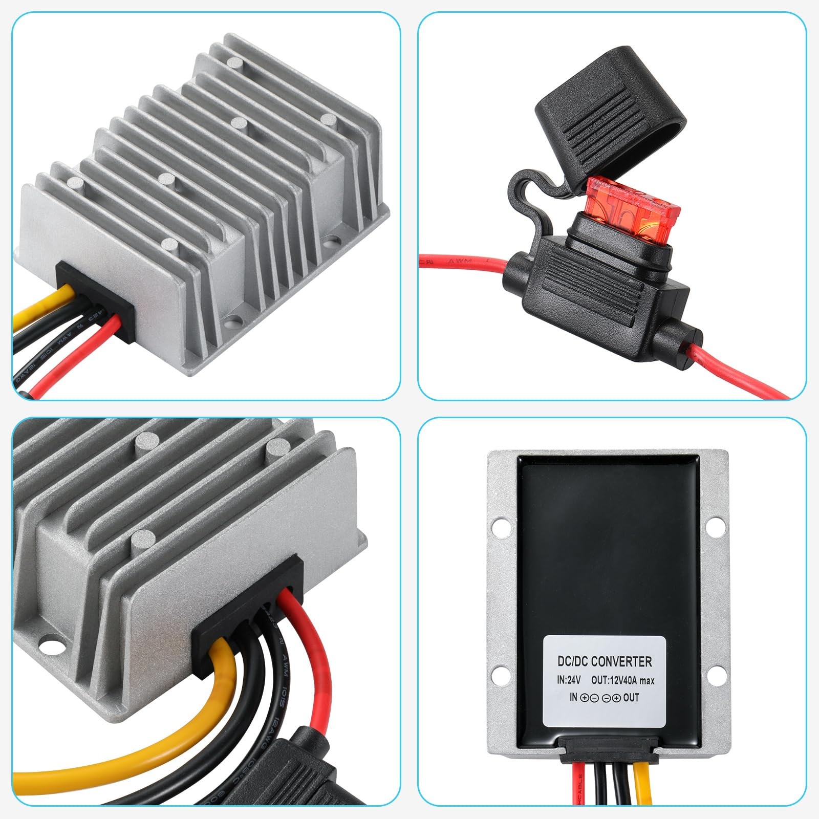 DCDC Converter 24V to 12V 40A 480W Stepdown Voltage Converter