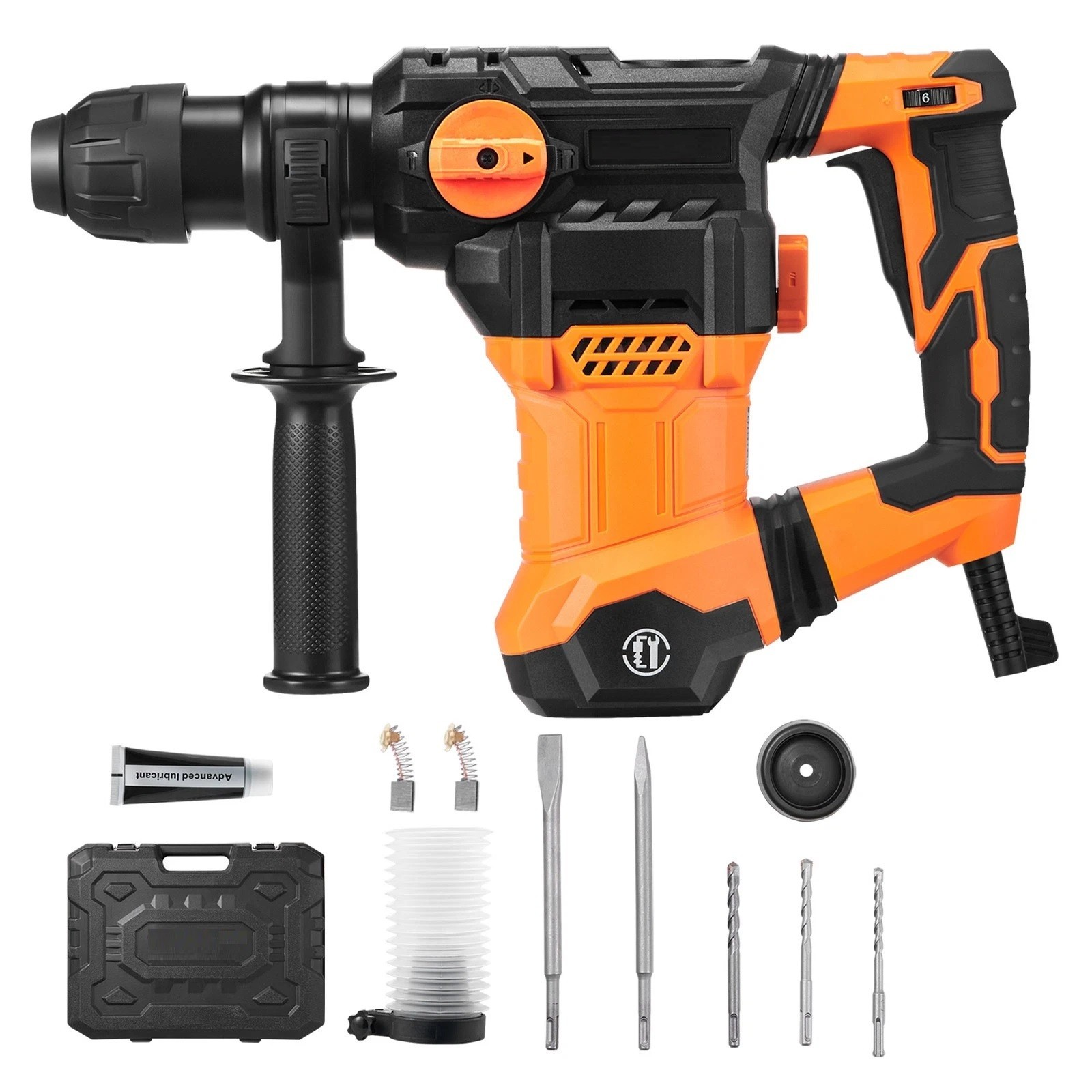 Rotary Hammer Drill Corded Drills 1-1/4″ 4 Modes SDS-Plus Chipping Hammers