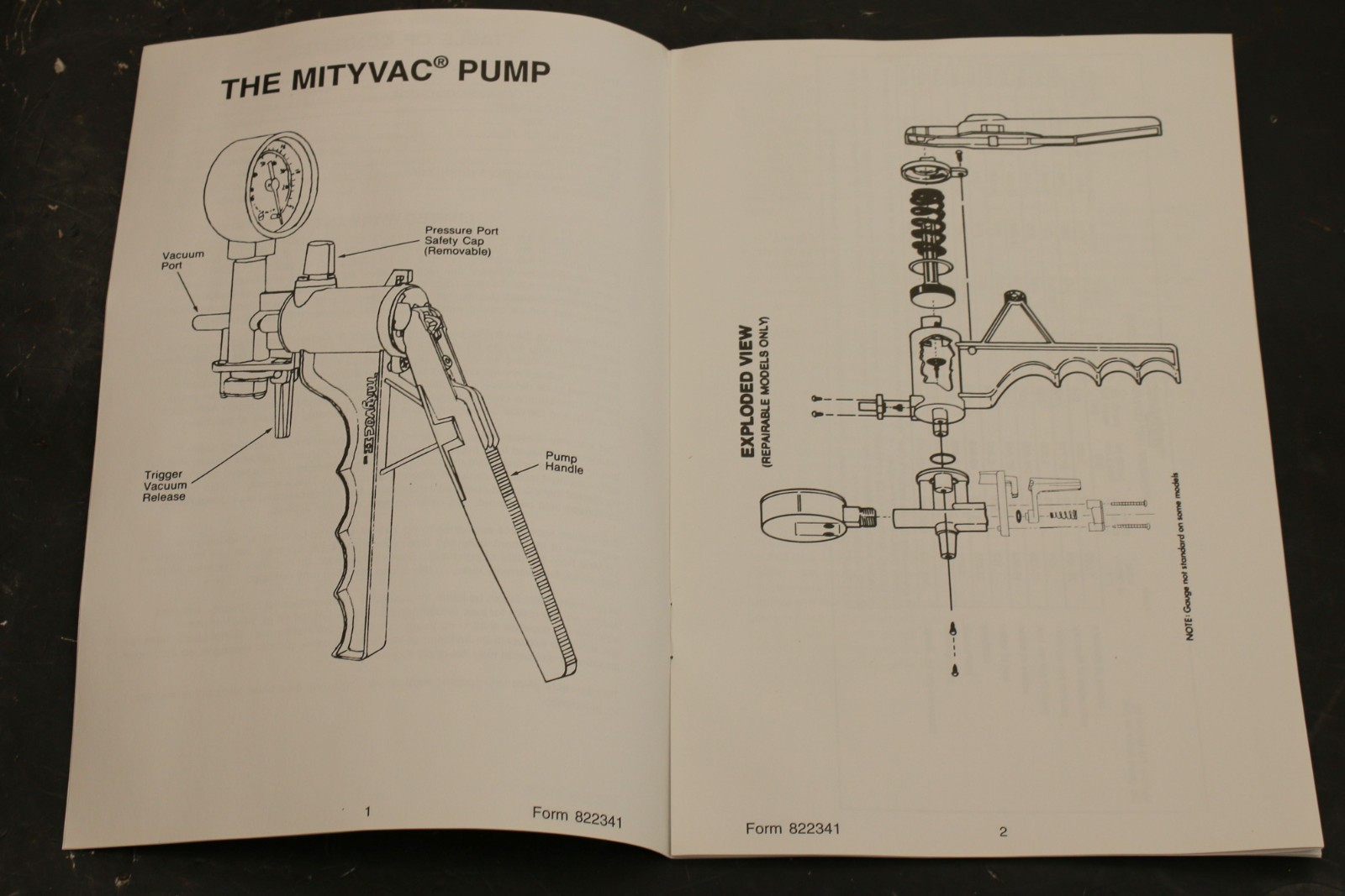 Lincoln Industrial Mityvac II Plastic Vacuum Pump Handheld with User Manual