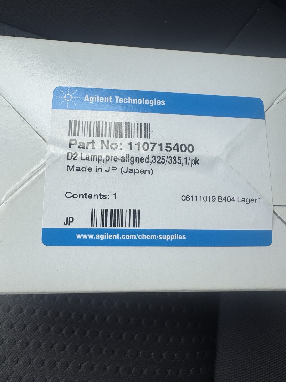 Agilent Technologies D2 Lamp Part No 110715400