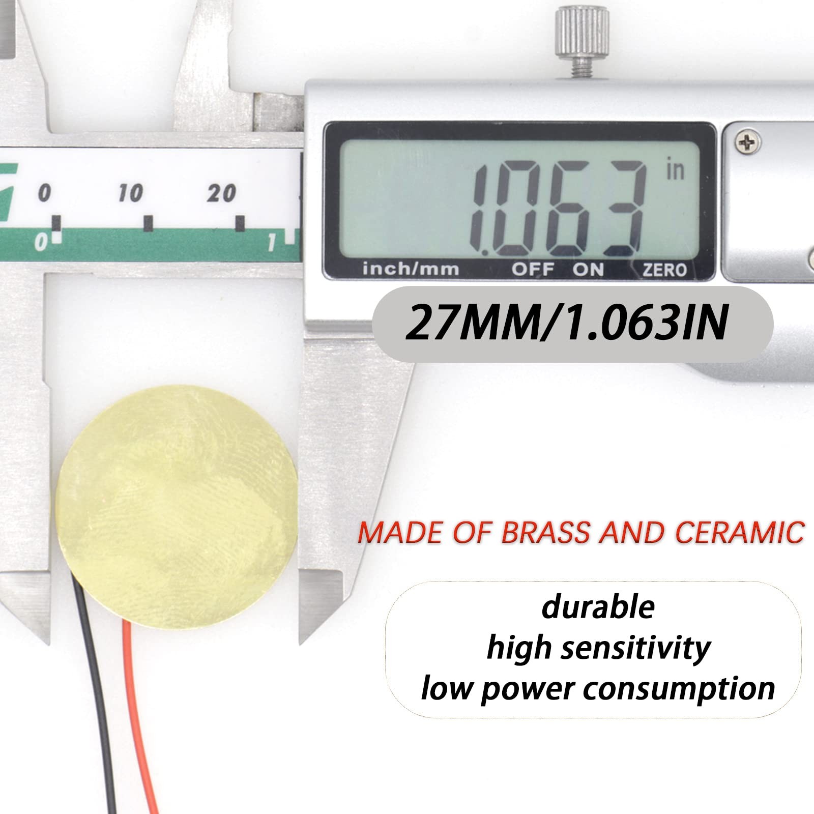 Pack of 15 Piezo Disc, 27Mm Piezo Discs Transducer with 3.94Inch Leads, Acoustic