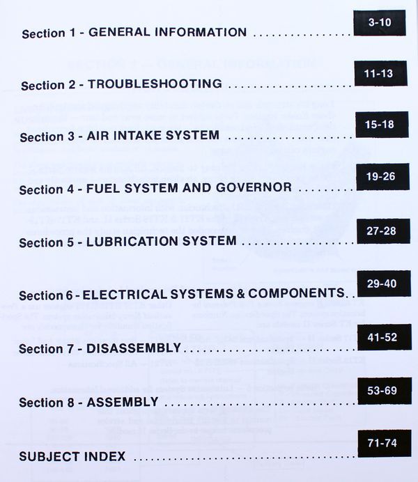 Kohler Kt17 Series Ii Engine Service Manual Ih Cub Cadet 782 Lawn Garden Tractor