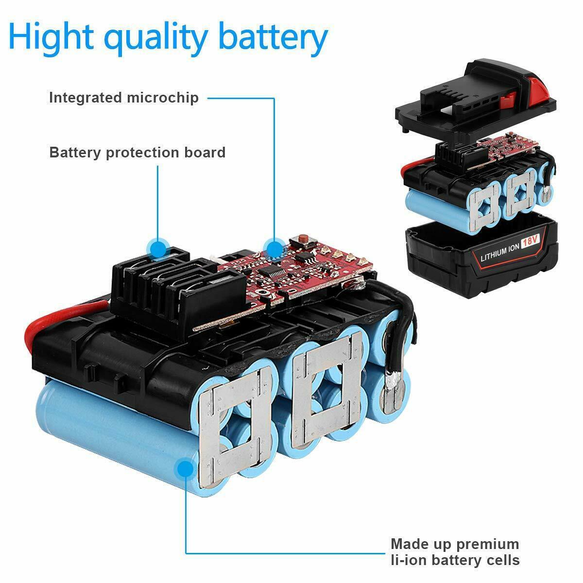 18V 12Ah Capacity Battery for Milwaukee M18 Extended Li-Ion XC M18B5 48-11-1850*