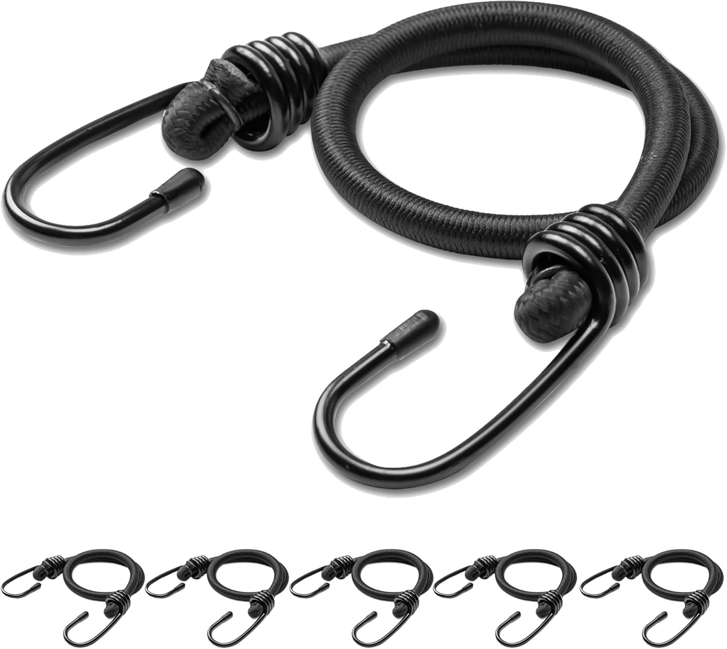 18inch Bungee Cords with Hooks6Pcs Heavy Duty Extra Strong 18inch Black