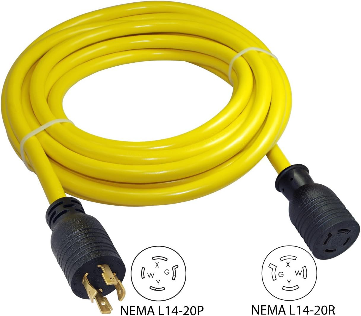 Conntek 20592 Extra-Heavy Duty L14-20 Generator Cord Yellow 50 – Feet