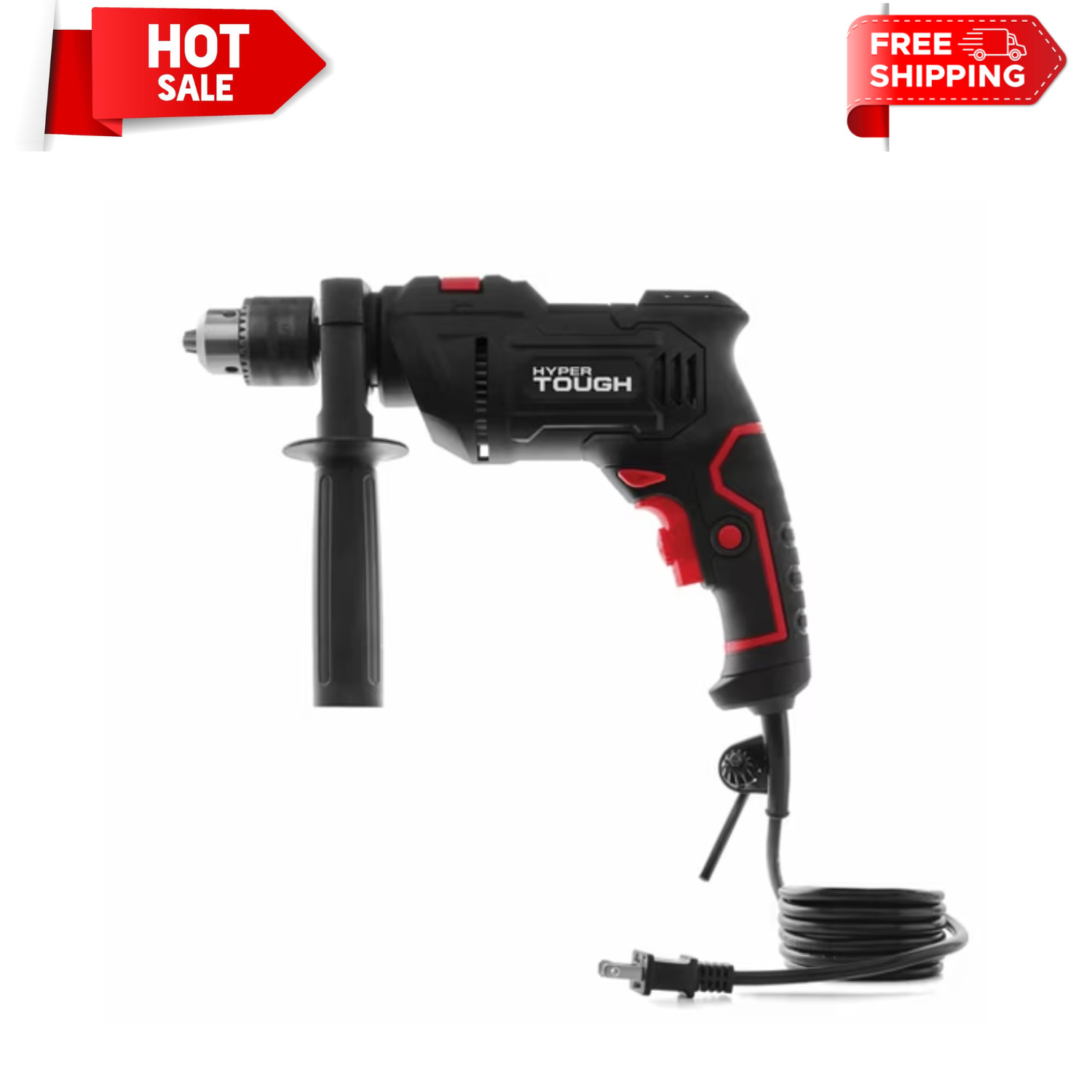 Hyper Tough 6 Amp Hammer Drill 1/2 in Corded Variable Speed Power Tool