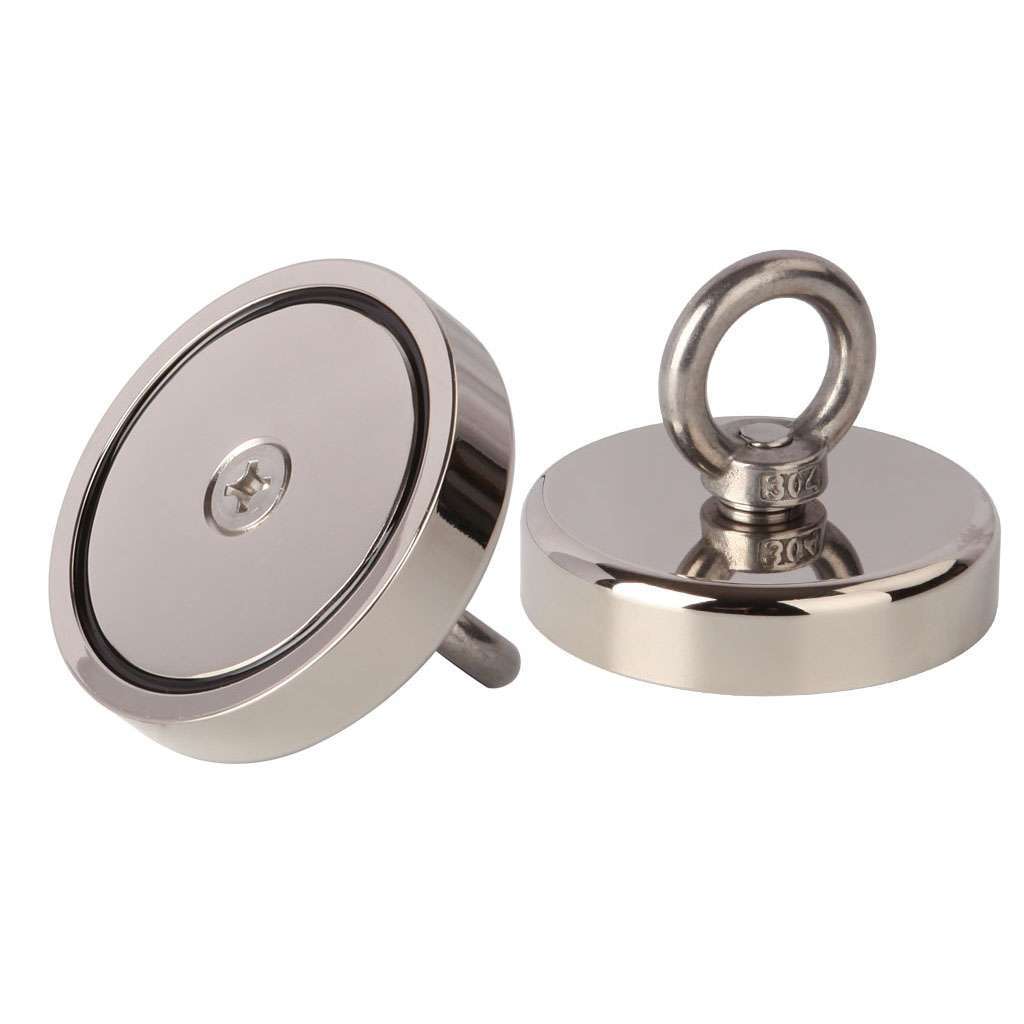 2X 48mm Neodymium Fishing Magnets 200LBS Pulling Force Strong Round Rare Earth